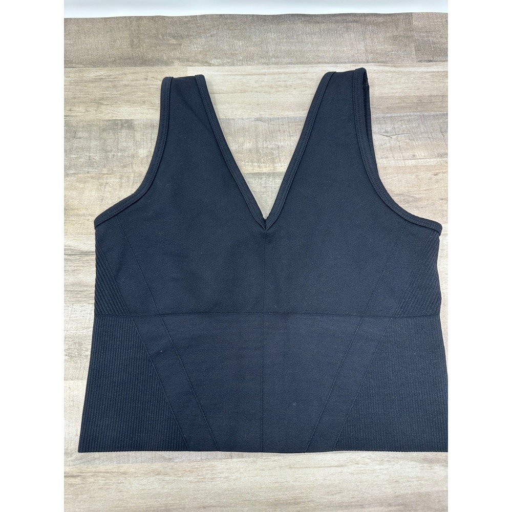 Abercrombie & Fitch YPB Black Ribbed V-Neck‎ Bra Top Size Small